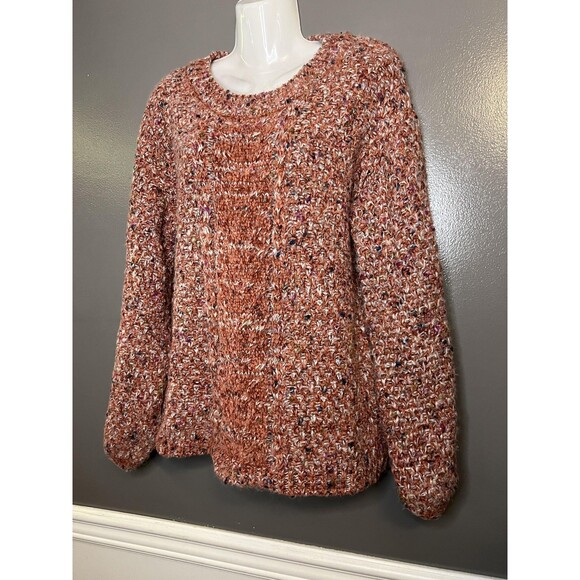 Joseph A Sweater Womens Small Rust Multicolor Chunky Knit Pullover Cozy NWT - Picture 1 of 8